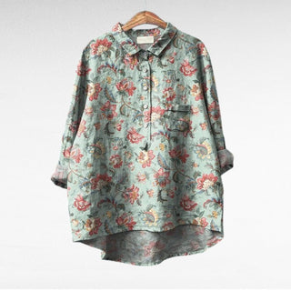 Rosélina™ — Chemise florale artistique fluide élégante