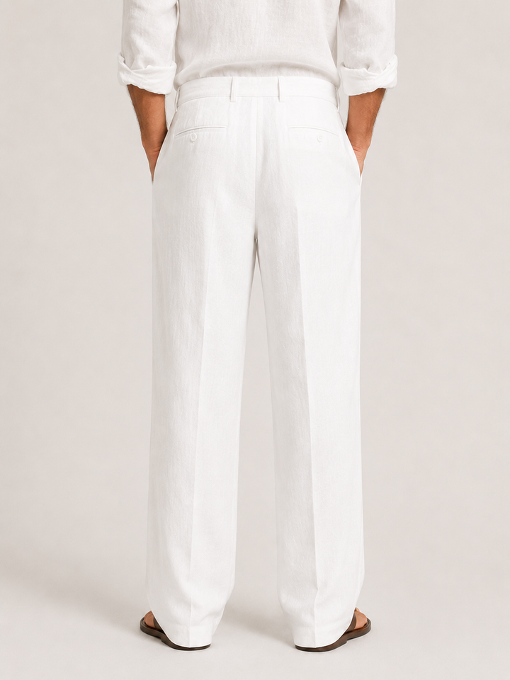 Pantalon Lin Élégant Cordon