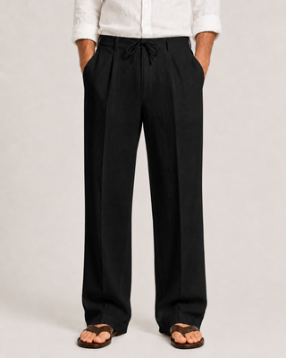 Pantalon Lin Élégant Cordon