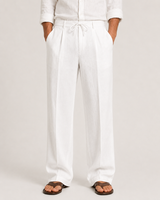 Pantalon Lin Élégant Cordon