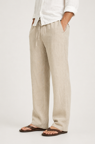 Pantalon Lin Look Cordon Coupe Confort