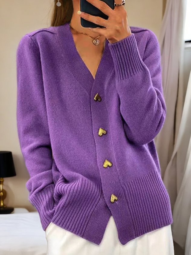 Margaux | Cardigan Chaud à Boutons Dorés