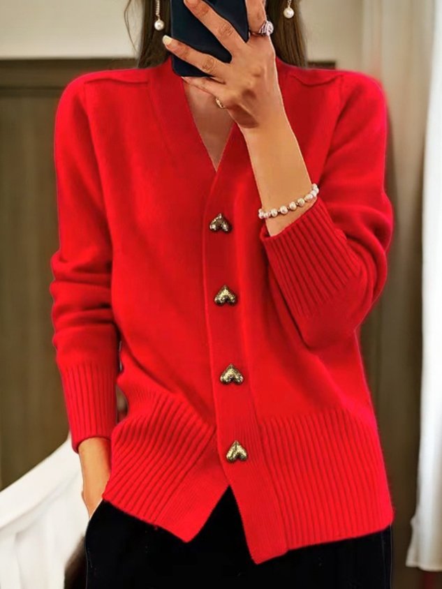 Margaux | Cardigan Chaud à Boutons Dorés