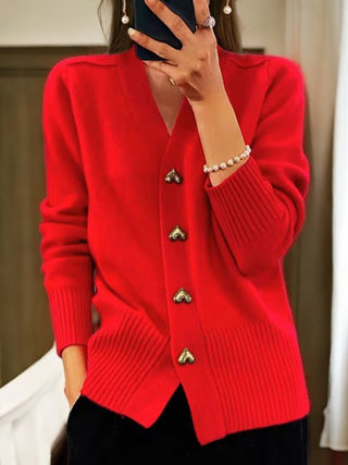 Margaux | Cardigan Chaud à Boutons Dorés