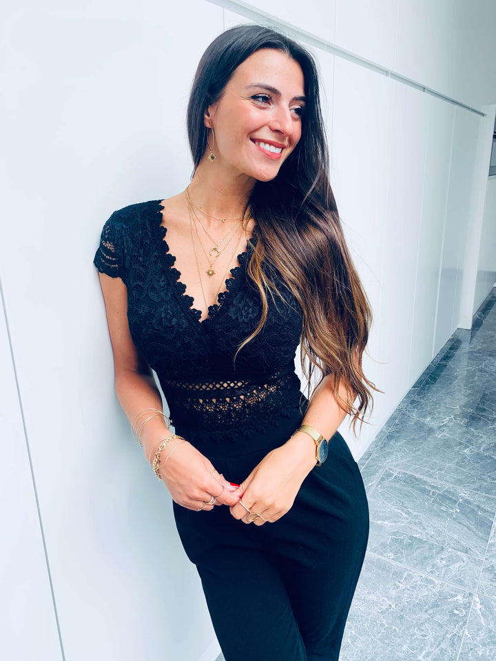 Combinaison noir dentelle - CECILE