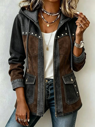 Véronique | Veste à Capuche Bi-Matière pour Femme