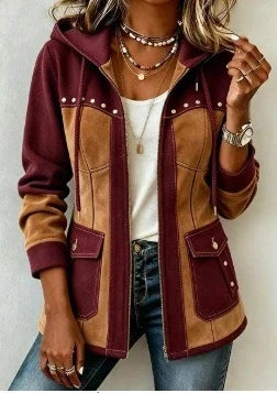 Véronique | Veste à Capuche Bi-Matière pour Femme