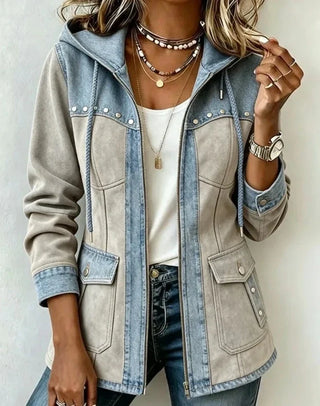Véronique | Veste à Capuche Bi-Matière pour Femme