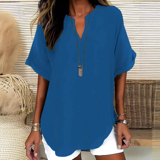 Émilie™ — Blouse fluide élégante au col ouvert