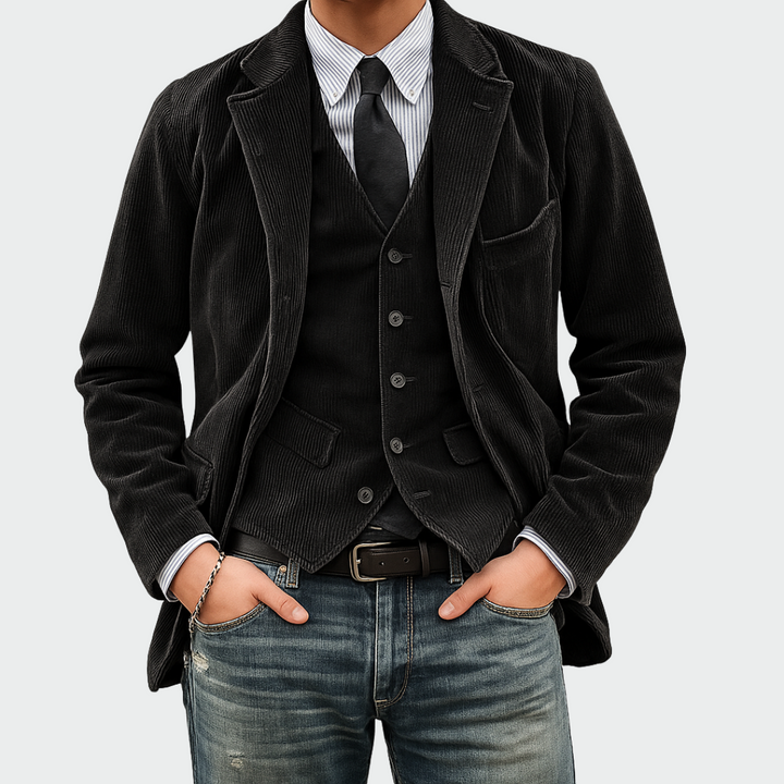 Danoir Paris™ | Ensemble 2 pièces : Blazer et Gilet en Velours