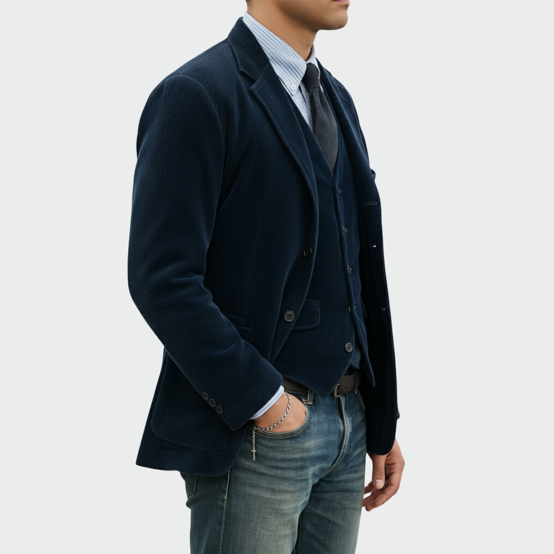 Danoir Paris™ | Ensemble 2 pièces : Blazer et Gilet en Velours