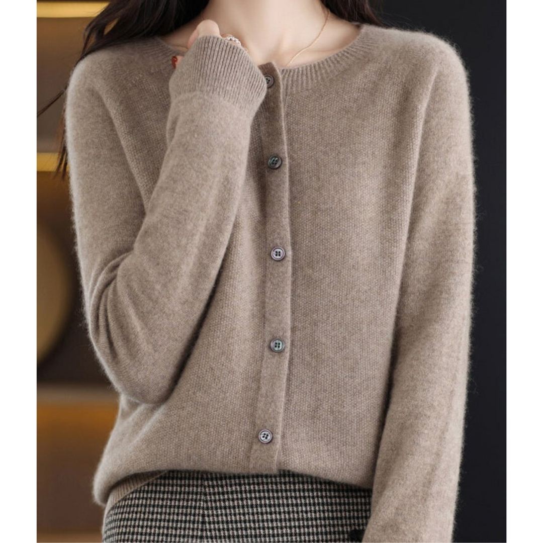 Camille | Cardigan Classique Boutonné Col Rond