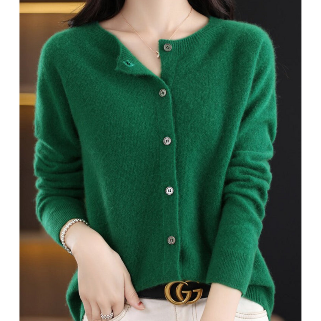 Camille | Cardigan Classique Boutonné Col Rond