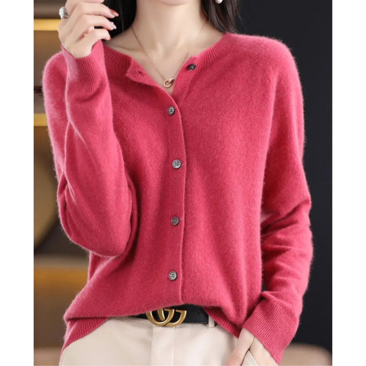 Camille | Cardigan Classique Boutonné Col Rond