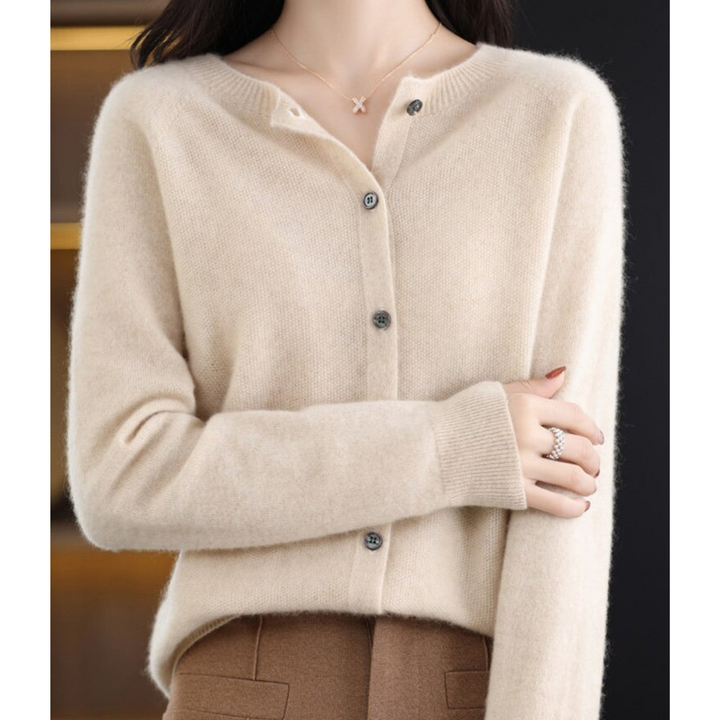 Camille | Cardigan Classique Boutonné Col Rond