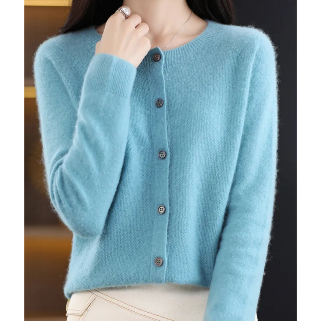 Camille | Cardigan Classique Boutonné Col Rond