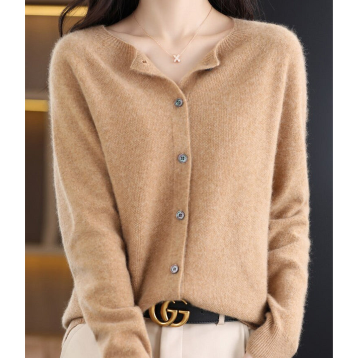 Camille | Cardigan Classique Boutonné Col Rond