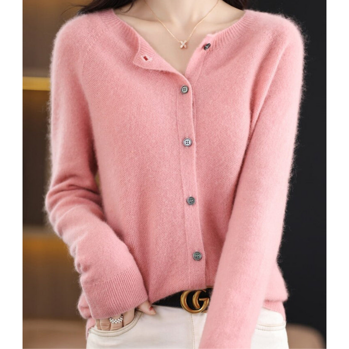Camille | Cardigan Classique Boutonné Col Rond