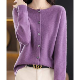 Camille | Cardigan Classique Boutonné Col Rond