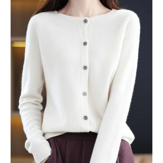 Camille | Cardigan Classique Boutonné Col Rond