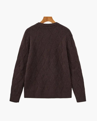 Pull à col rond en tricot diamanté