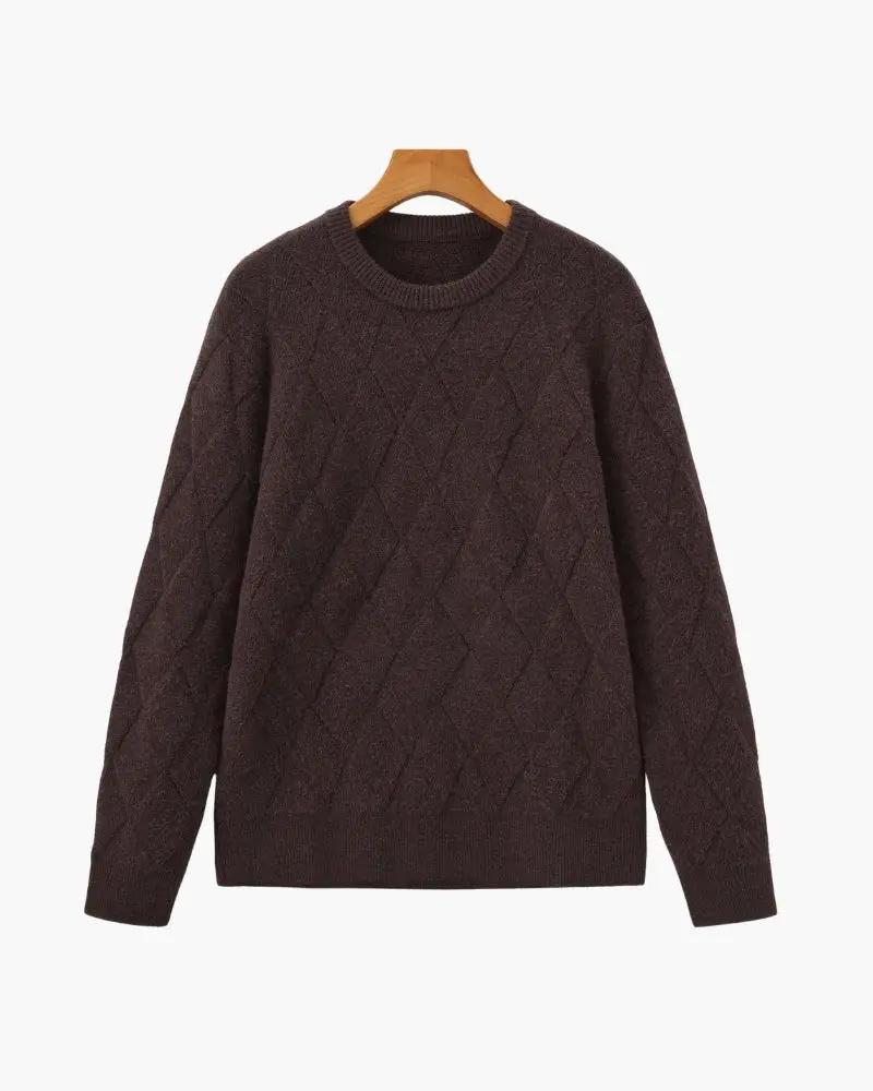Pull à col rond en tricot diamanté