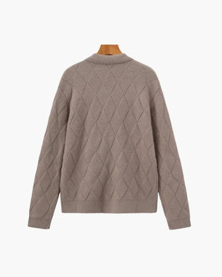 Gilet à capuche à fermeture éclair en tricot Heritage Diamond