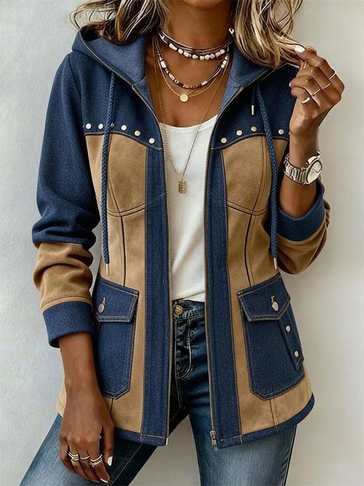 Véronique | Veste à Capuche Bi-Matière pour Femme